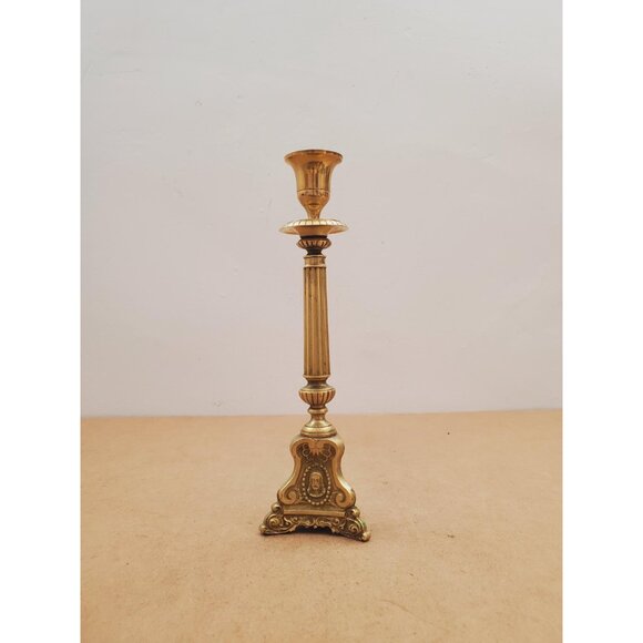 brass candlestick holder - vintage brass - candlestick - vintage home decor - - Picture 9 of 14